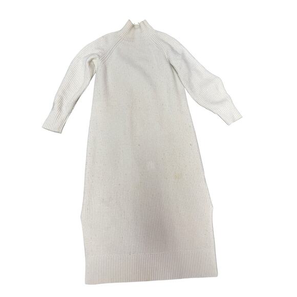 & Other Stories Cream Wool Knit Maxi Sweater Dress Long Sleeve Size L - Picture 4 of 12